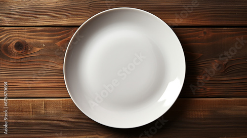 empty plate on wooden table HD 8K wallpaper Stock Photographic Image 