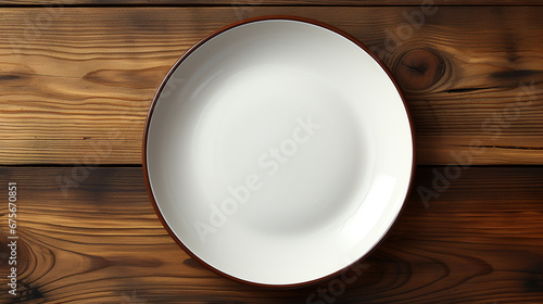 empty plate on wooden table HD 8K wallpaper Stock Photographic Image 