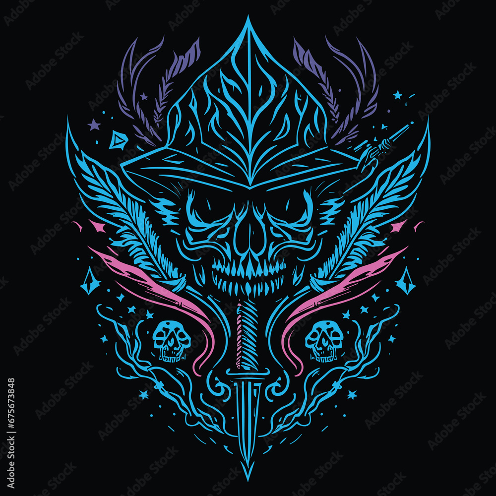 Skull line art illustration Vektor Skull line art illustration Vektor