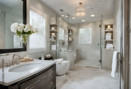 Modern bathroom interior with tiles