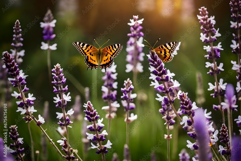 Obraz premium butterfly on lavender