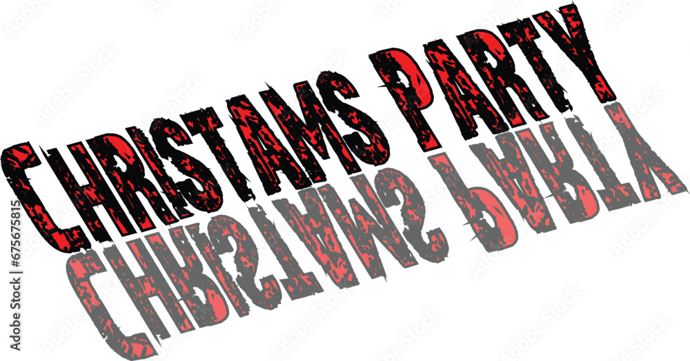 Obraz premium Christmas Party text sign illustration on white background