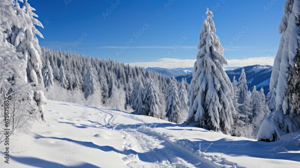 Snowy Frozen Mountain Road Winter Landscape, Gradient Color Background, Background Images , Hd Wallpapers