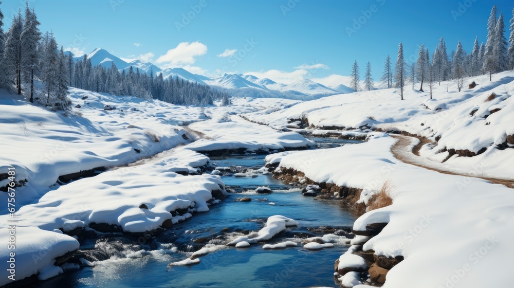 Winter Landscape Snow Covered Bymarka Nature, Gradient Color Background, Background Images , Hd Wallpapers