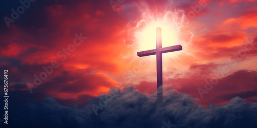 Hilltop Reverie Cross Overlooking a Majestic Sunset,Sunset Serenity Cross Atop the Hill