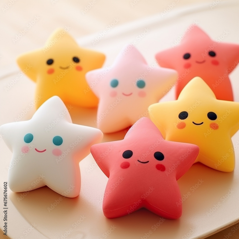 Cute and colorful star shaped cake, selective focus, shallow DOF. Cute and colorful star shaped cake, selective focus, shallow DOF.