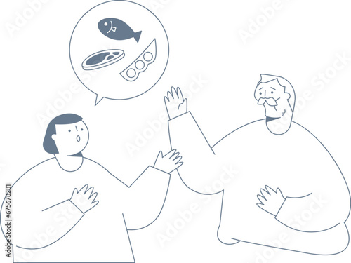 An elderly man who refuses to take nourishment. He is malnourished.