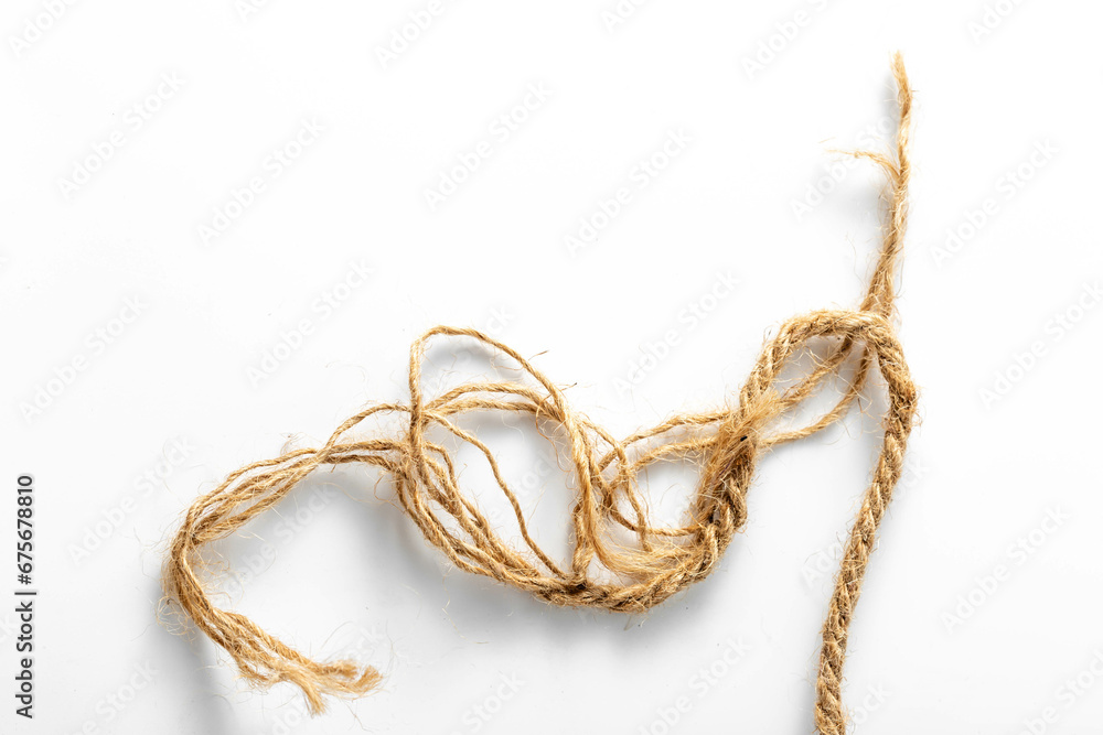 hemp rope on white background