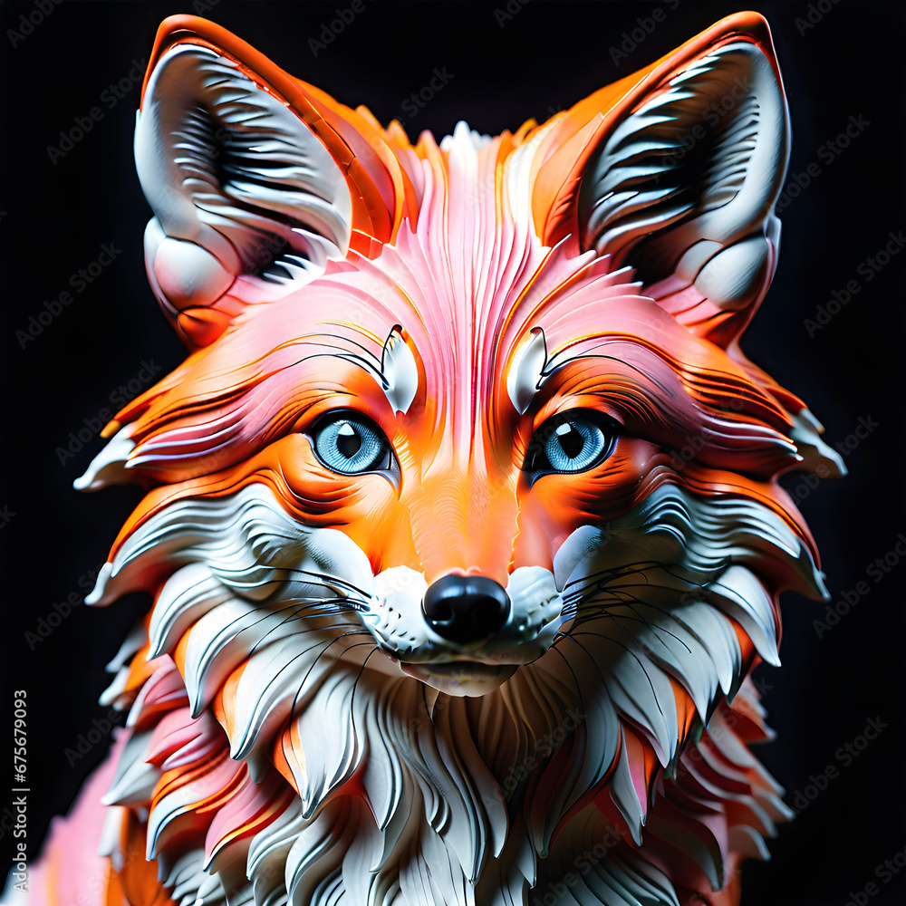 Sugar Art Depicting Unique Charm: Captivating Fox Creations in Sugar Sculpture.(Generative AI) Sugar Art Depicting Unique Charm: Captivating Fox Creations in Sugar Sculpture.(Generative AI)
