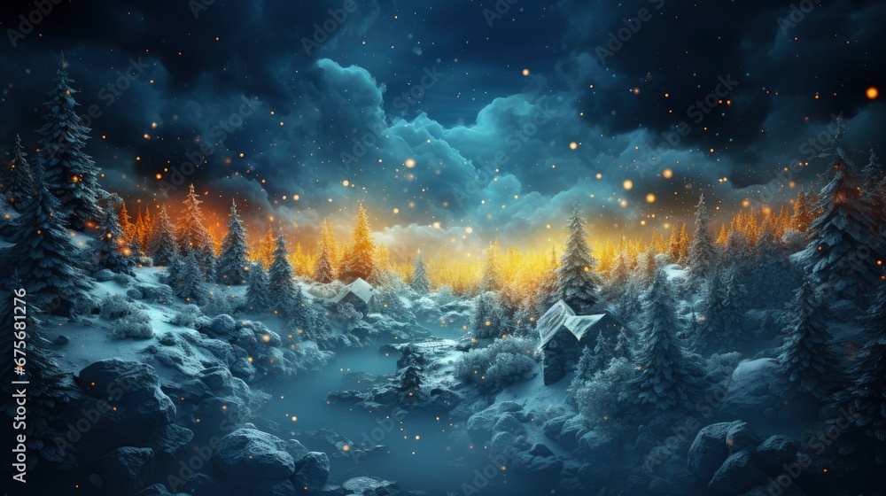 Aerial Top View Snow Covered Forest, Ultra Bright Colors, Background Images , Hd Wallpapers