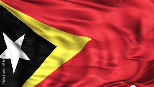 Timor-Leste Waving Flag Background photo