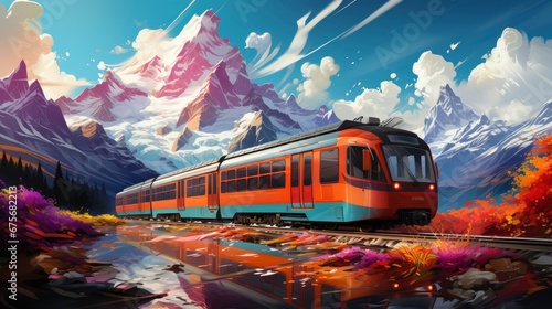 Cogwheel Train Travels On Railway Jungfraujoch, Ultra Bright Colors, Background Images , Hd Wallpapers