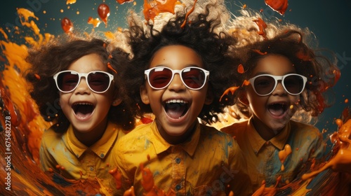 Collage Stylish Little Children On Color, Ultra Bright Colors, Background Images , Hd Wallpapers