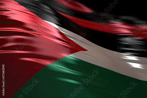 3d minimalist Palestine flag bokeh background Generative AI photo