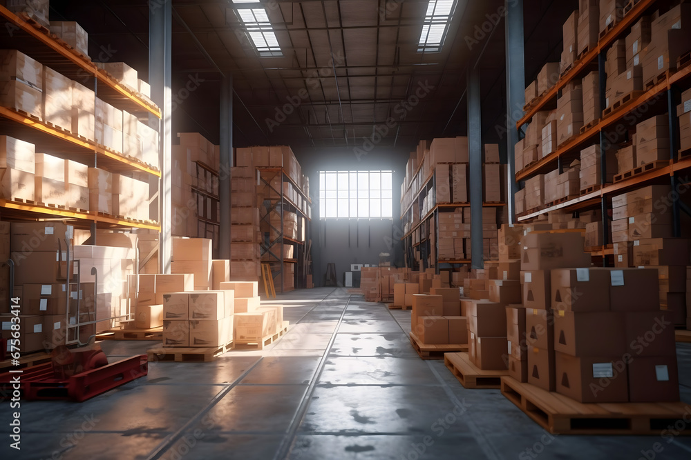 warehouse with boxes warehouse with boxes