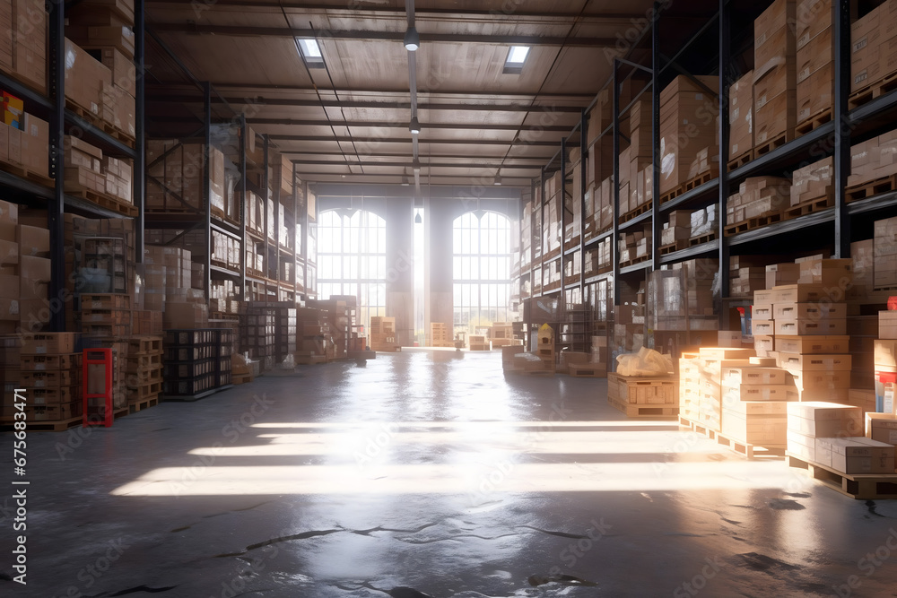 warehouse with boxes