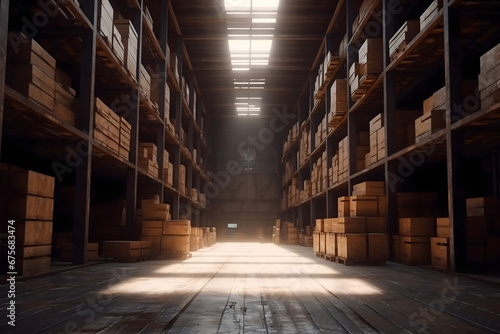 warehouse with boxes © fadi