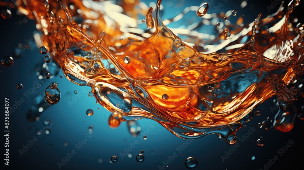 Get mesmerized by the vibrant orange water splash close up in high definition. Dive into the refreshing aqua splash wallpaper that will bring a burst of color to your screen - obrazy, fototapety, plakaty 