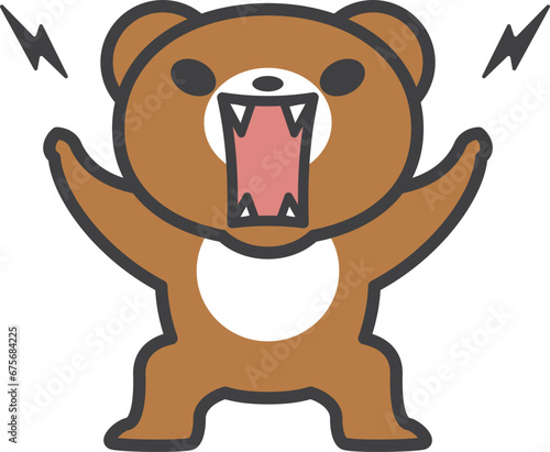 襲っているクマのキャラクター