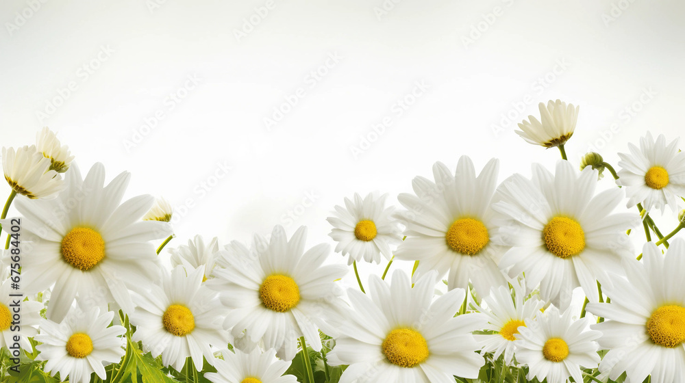 Fototapeta premium daisies on white background