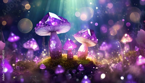 purple mushroom in the woods