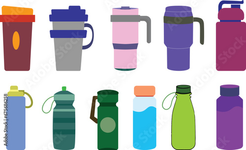 tumbler, drinking bottle. clipart vector illustration