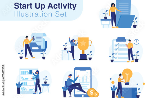 Start Up Activity Illustration Set