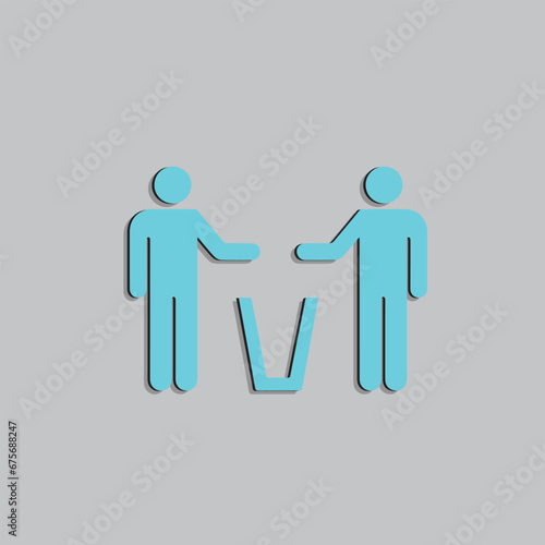 Trash icon vector. Flat style of Trash logo symbol isolated on white background. Trash Basket vector. Throwing paper to Dustbin icon.