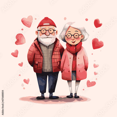 couple of elderly in Valentines day