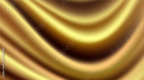3D background with the texture of the current liquid gold. Vector illustration.