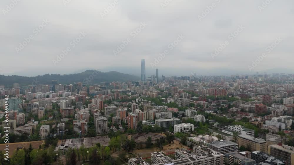 Santiago de Chile financial district time-lapse providencia at winter morning Santiago de Chile financial district time-lapse providencia at winter morning