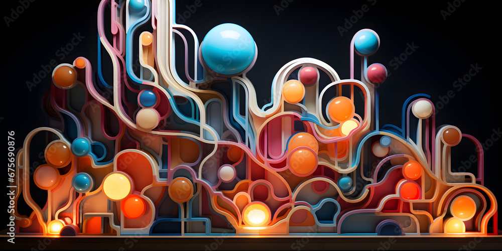 abstract 3D segmentation art background