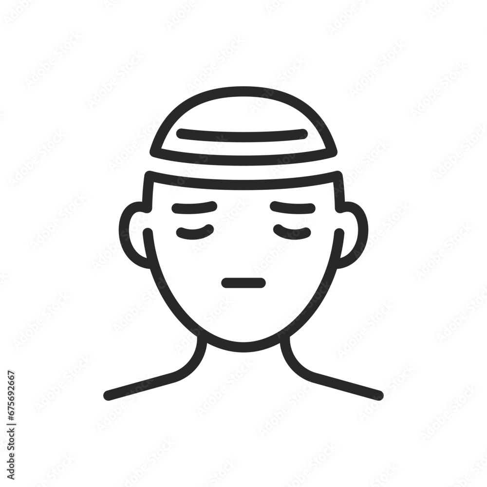 Rebound Headache Icon. Vector Isolated Linear Editable Sign of Chronic Rebound Head Migraine Pain for Medical Use. Rebound Headache Icon. Vector Isolated Linear Editable Sign of Chronic Rebound Head Migraine Pain for Medical Use.