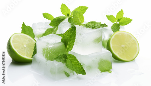 lime and mint ice cubes