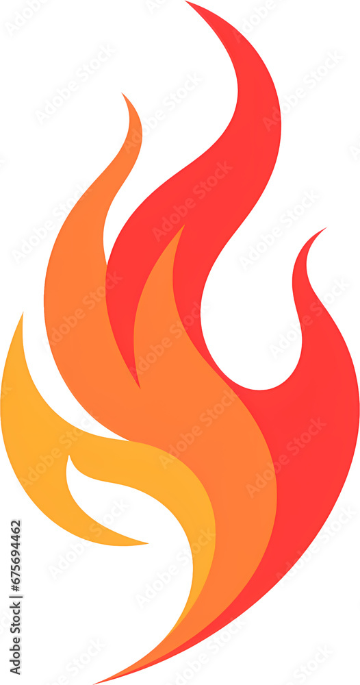 Fire, flame. Red flame in abstract style. Flat fire. Modern art isolated graphic. Fire sign. Illustration Fire, flame. Red flame in abstract style. Flat fire. Modern art isolated graphic. Fire sign. Illustration