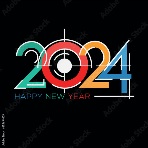 Creative (Happy new 2024 year and merry Christmas) Christmas and New Year background, posters, cards, headers, website template, Vector illustration.