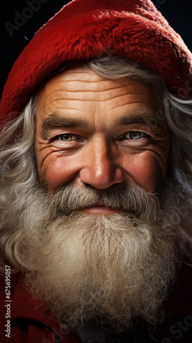 Joyful Santa Claus Portrait with Twinkling Eyes