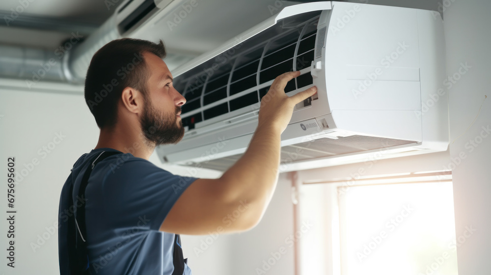 technician service cleaning the air conditioner indoors technician service cleaning the air conditioner indoors