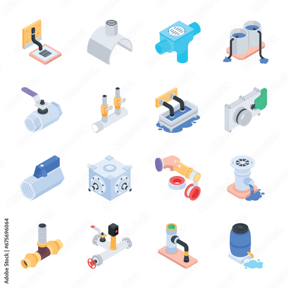 Collection of Plumbing Items Isometric Icons
Collection of Plumbing Items Isometric Icons