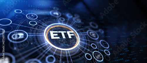 ETF Exchange-traded fund stock market business finance investment concept. photo