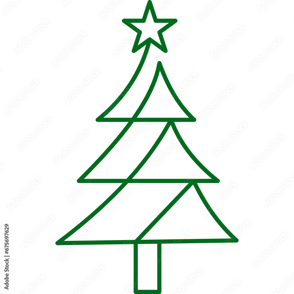 Christmas Tree Line Icon Christmas Tree Line Icon