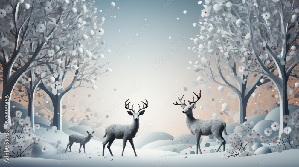 Fototapeta premium christmas background greeting card in white background