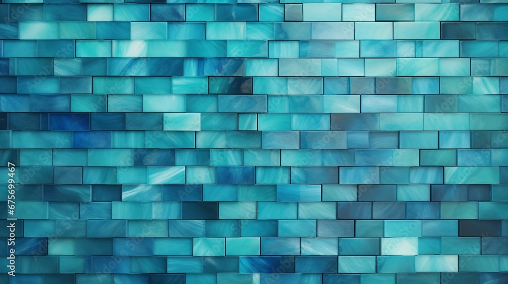 Oceanic Tranquility in Blue and Turquoise. Tiles arranged to create a Natural Stone wall. 3D, Textured Background formed from Polished blocks, Blurred Background, Geometric Surface Wavy Background. Oceanic Tranquility in Blue and Turquoise. Tiles arranged to create a Natural Stone wall. 3D, Textured Background formed from Polished blocks, Blurred Background, Geometric Surface Wavy Background.