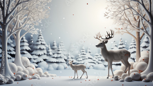 christmas background greeting card in white background © Shaji