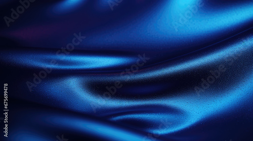 Abstract dark background. Silk satin fabric. Navy blue color. Elegant background with space for design. Soft wavy folds. Abstract Background with 3D Wave Bright blue , Christmas, birthday, anniversary