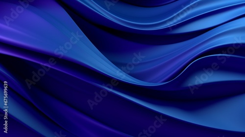 Opulent 3D Wavy Textured Background with Geometric Surface in Royal Blue Hues.