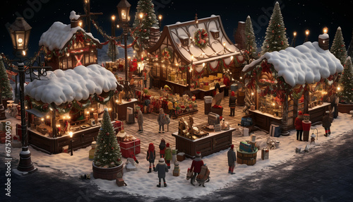 christmas market with christmas decorations and gifts © msroster