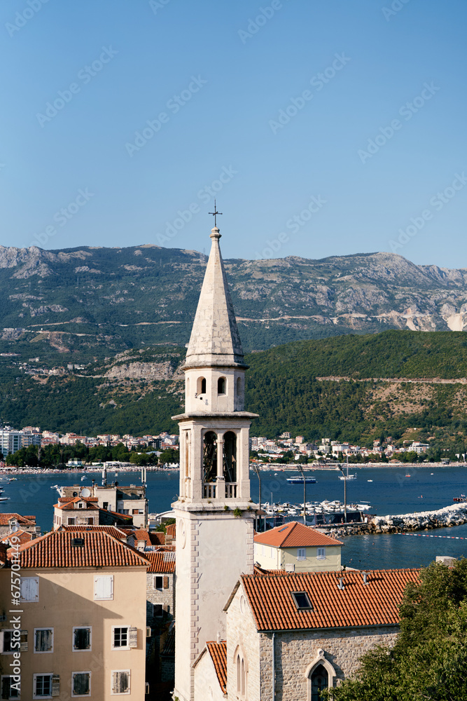 Bell tower of the citadel of St. Mary. Budva, Montenegro