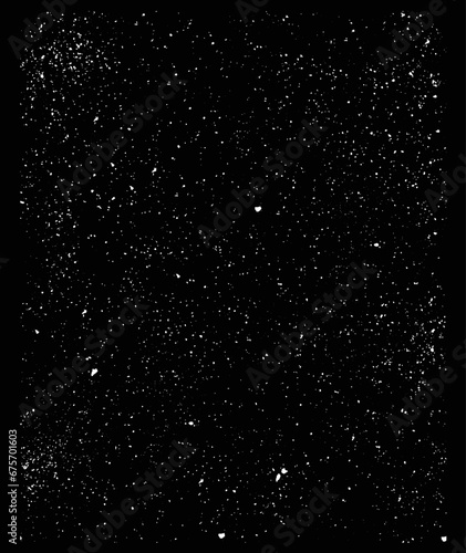 Dust texture isolated on a black background. Vector illustration of a littered background. The backdrop of wear and tear