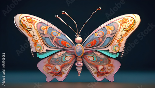 butterfly on flower summer background ai generated 